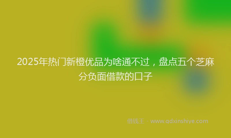 2025年热门新橙优品为啥通不过，盘点五个芝麻分负面借款的口子