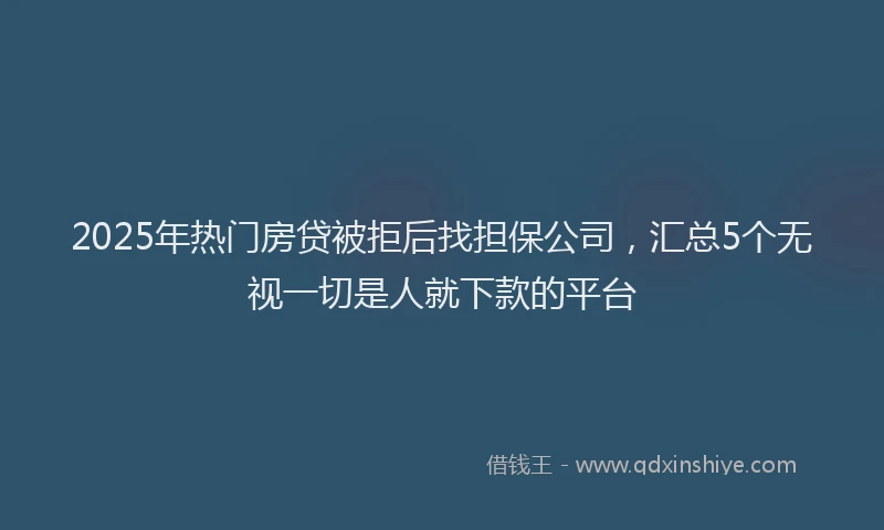 2025年热门房贷被拒后找担保公司，汇总5个无视一切是人就下款的平台