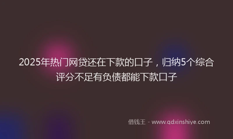 2025年热门网贷还在下款的口子，归纳5个综合评分不足有负债都能下款口子