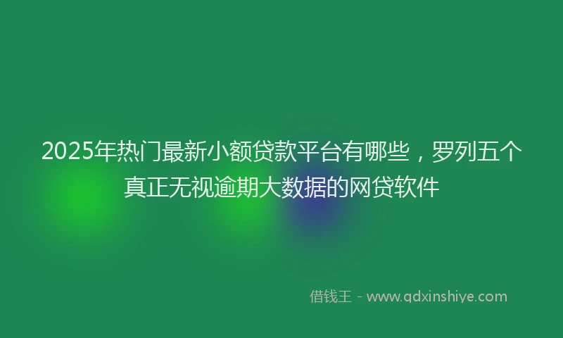 2025年热门最新小额贷款平台有哪些，罗列五个真正无视逾期大数据的网贷软件