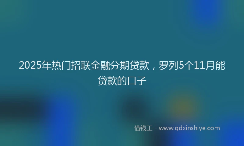 2025年热门招联金融分期贷款，罗列5个11月能贷款的口子