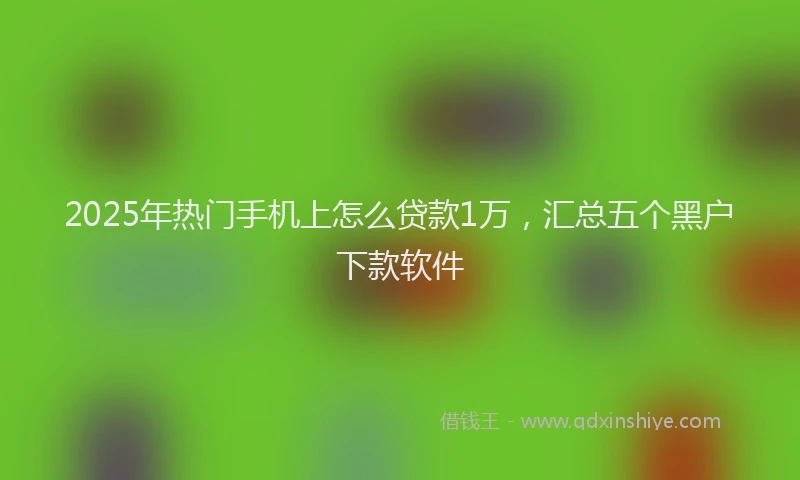 2025年热门手机上怎么贷款1万，汇总五个黑户下款软件
