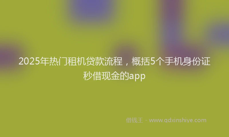 2025年热门租机贷款流程，概括5个手机身份证秒借现金的app