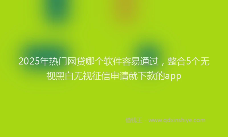 2025年热门网贷哪个软件容易通过，整合5个无视黑白无视征信申请就下款的app