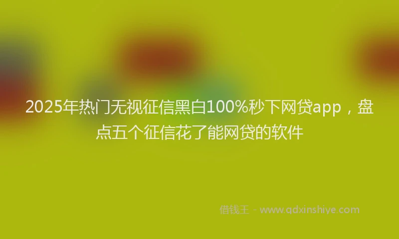 2025年热门无视征信黑白100%秒下网贷app，盘点五个征信花了能网贷的软件
