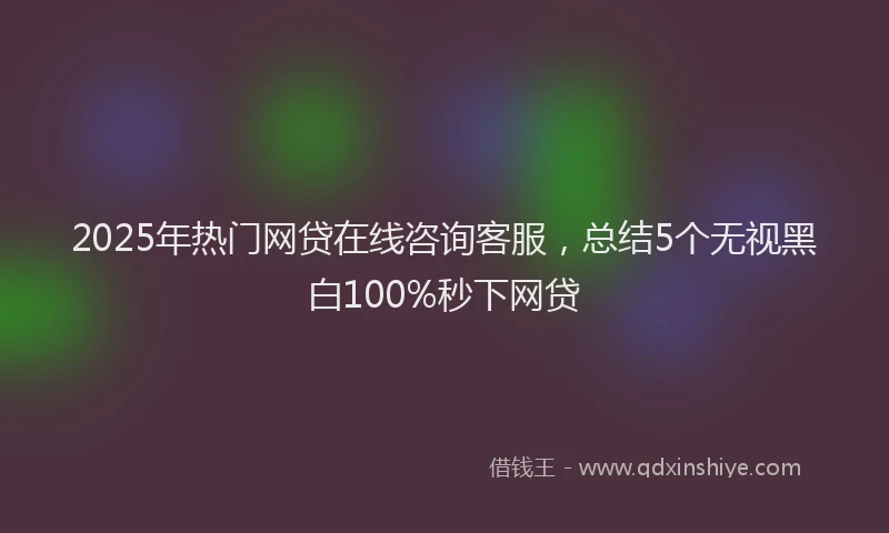2025年热门网贷在线咨询客服，总结5个无视黑白100%秒下网贷