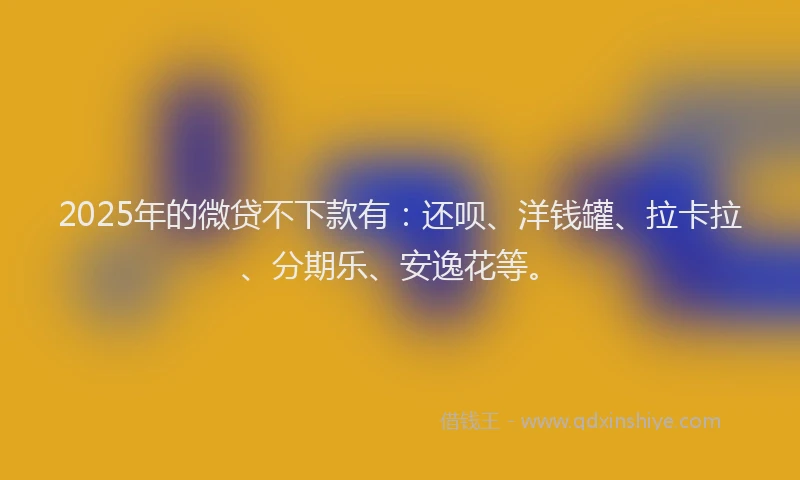 2025年的微贷不下款有：还呗、洋钱罐、拉卡拉、分期乐、安逸花等。