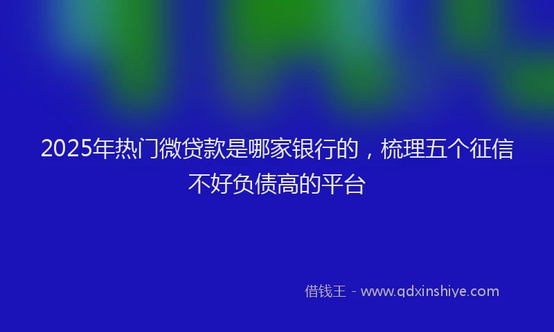 2025年热门微贷款是哪家银行的，梳理五个征信不好负债高的平台