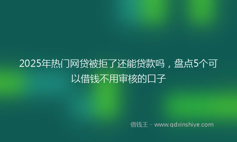 2025年热门网贷被拒了还能贷款吗，盘点5个可以借钱不用审核的口子