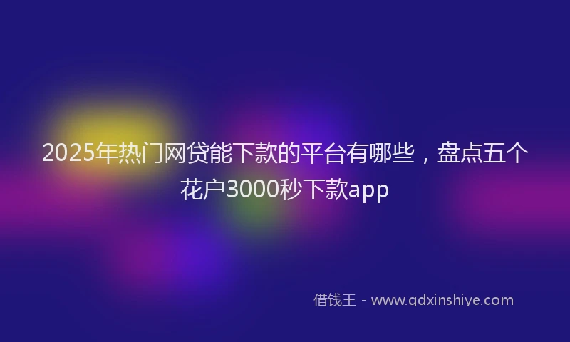 2025年热门网贷能下款的平台有哪些，盘点五个花户3000秒下款app