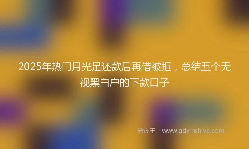 2025年热门月光足还款后再借被拒，总结五个无视黑白户的下款口子