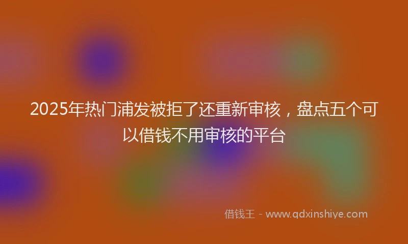 2025年热门浦发被拒了还重新审核，盘点五个可以借钱不用审核的平台