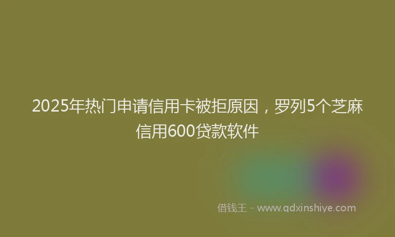 2025年热门申请信用卡被拒原因，罗列5个芝麻信用600贷款软件