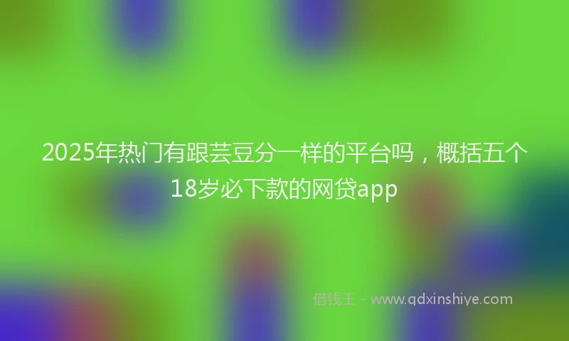 2025年热门有跟芸豆分一样的平台吗，概括五个18岁必下款的网贷app