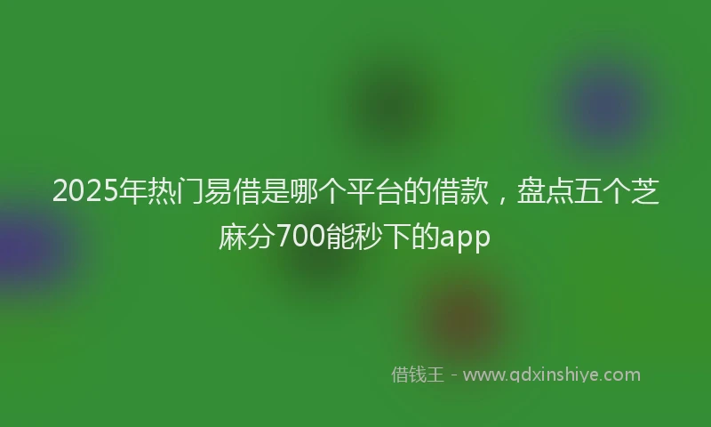 2025年热门易借是哪个平台的借款，盘点五个芝麻分700能秒下的app