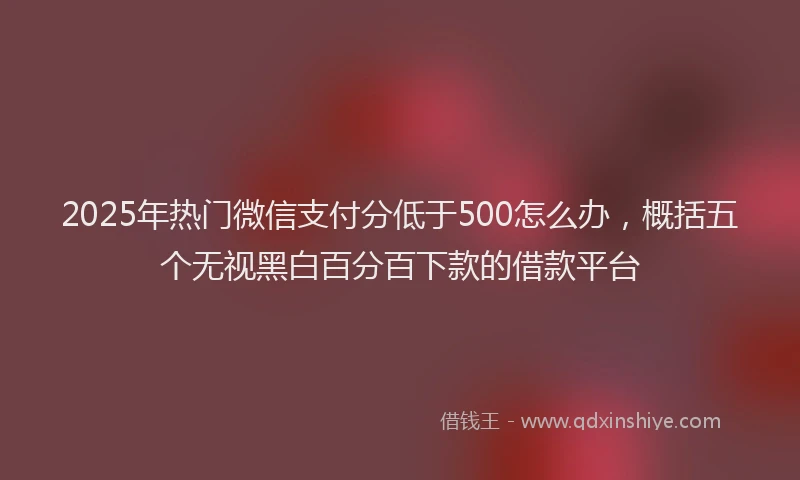 2025年热门微信支付分低于500怎么办，概括五个无视黑白百分百下款的借款平台