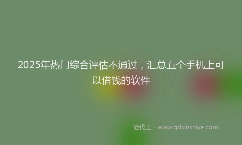2025年热门综合评估不通过，汇总五个手机上可以借钱的软件