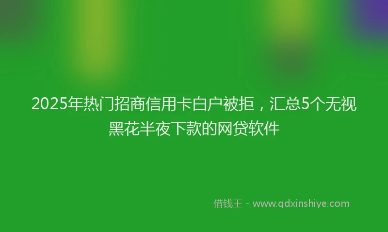 2025年热门招商信用卡白户被拒，汇总5个无视黑花半夜下款的网贷软件