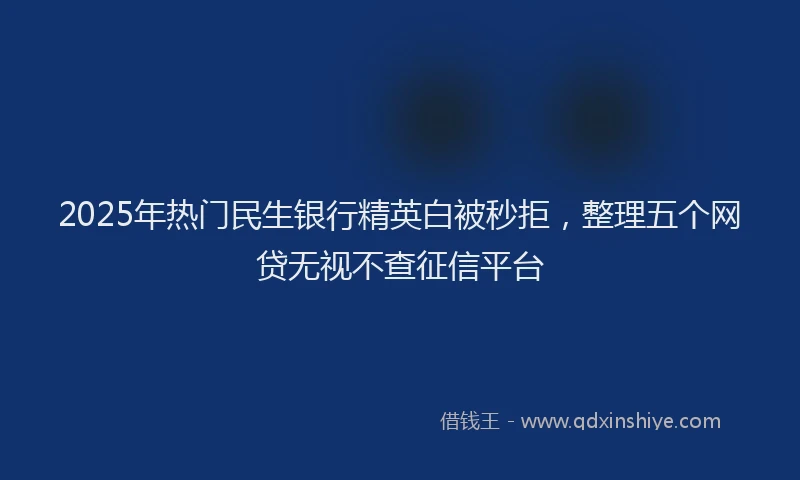 2025年热门民生银行精英白被秒拒，整理五个网贷无视不查征信平台