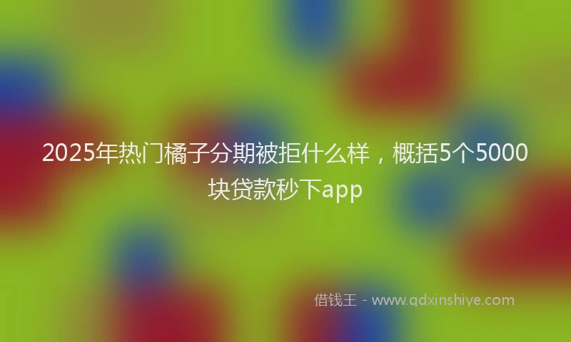 2025年热门橘子分期被拒什么样，概括5个5000块贷款秒下app