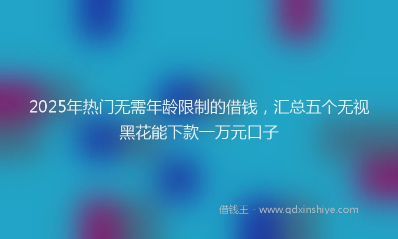 2025年热门无需年龄限制的借钱，汇总五个无视黑花能下款一万元口子