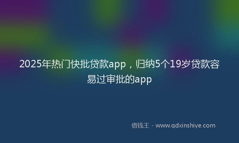 2025年热门快批贷款app，归纳5个19岁贷款容易过审批的app