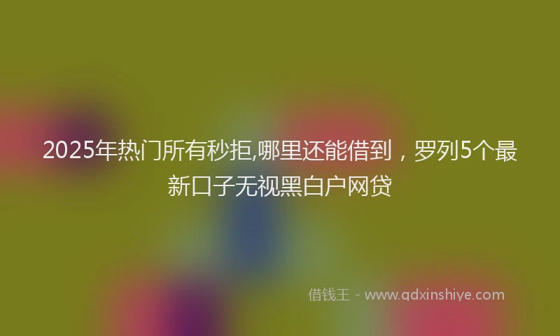 2025年热门所有秒拒,哪里还能借到，罗列5个最新口子无视黑白户网贷
