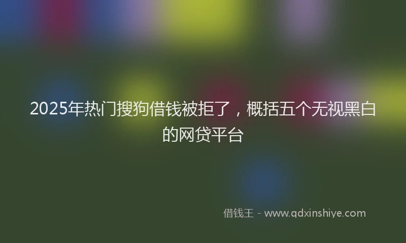 2025年热门搜狗借钱被拒了，概括五个无视黑白的网贷平台