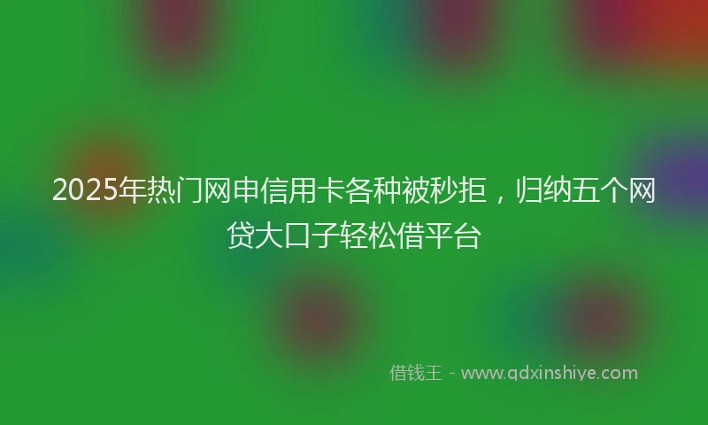 2025年热门网申信用卡各种被秒拒，归纳五个网贷大口子轻松借平台