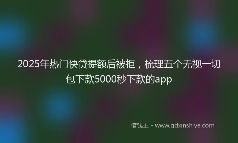 2025年热门快贷提额后被拒，梳理五个无视一切包下款5000秒下款的app