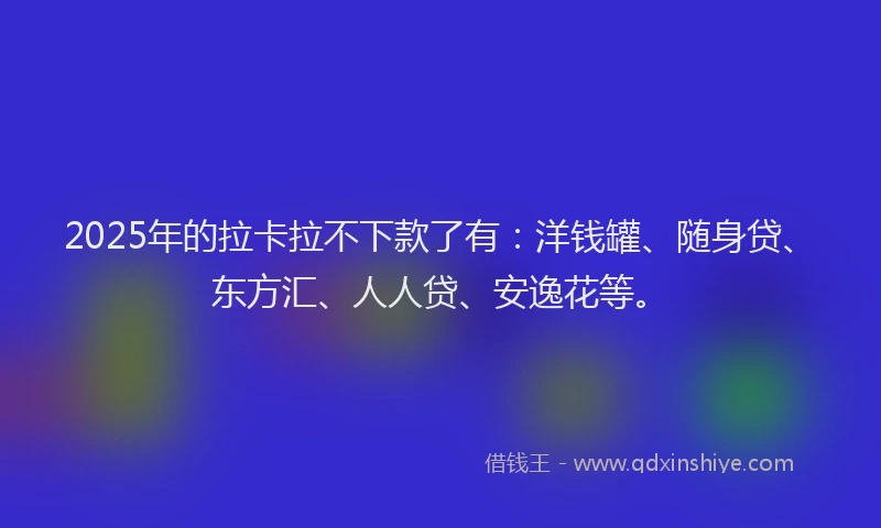 2025年的拉卡拉不下款了有：洋钱罐、随身贷、东方汇、人人贷、安逸花等。