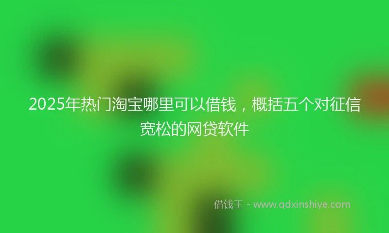 2025年热门淘宝哪里可以借钱，概括五个对征信宽松的网贷软件