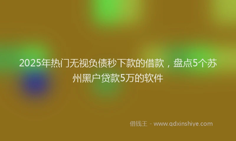 2025年热门无视负债秒下款的借款，盘点5个苏州黑户贷款5万的软件