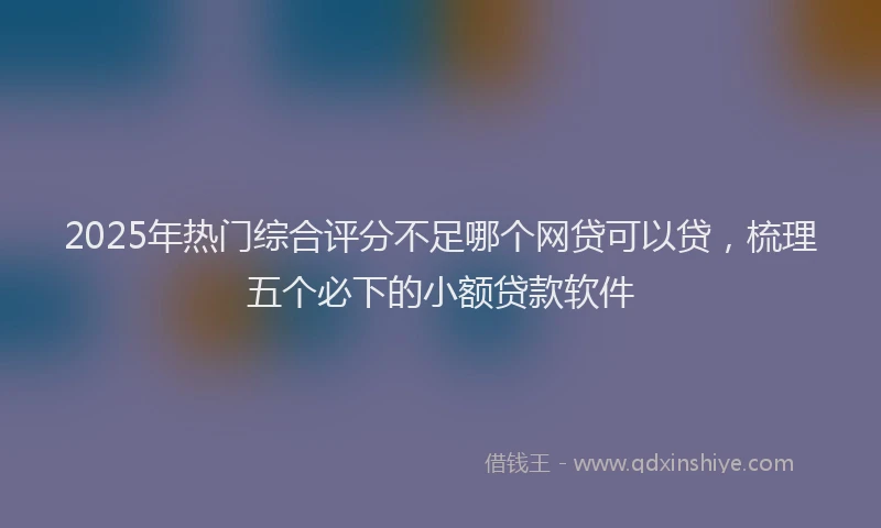2025年热门综合评分不足哪个网贷可以贷，梳理五个必下的小额贷款软件