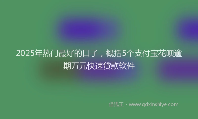 2025年热门最好的口子，概括5个支付宝花呗逾期万元快速贷款软件