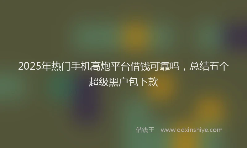 2025年热门手机高炮平台借钱可靠吗，总结五个超级黑户包下款