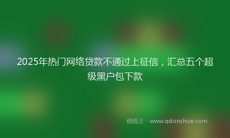 2025年热门网络贷款不通过上征信，汇总五个超级黑户包下款