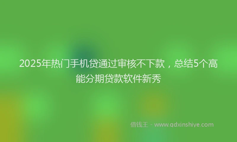 2025年热门手机贷通过审核不下款，总结5个高能分期贷款软件新秀