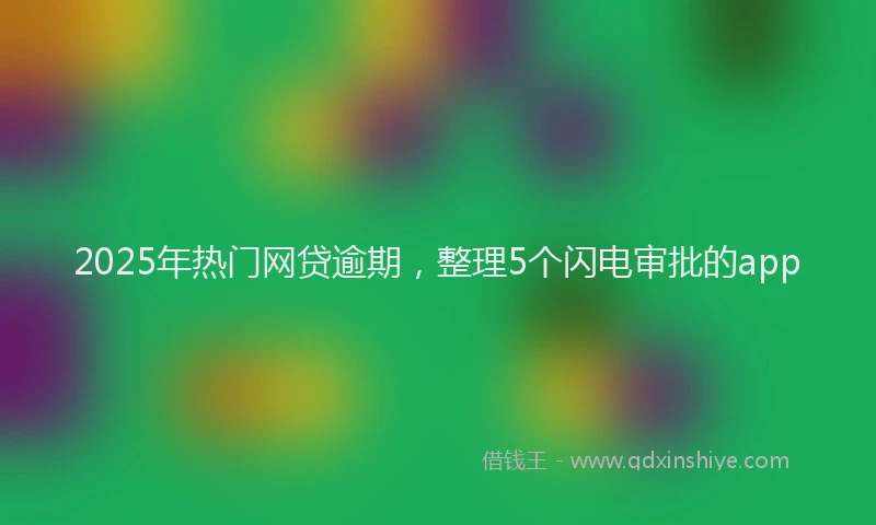 2025年热门网贷逾期，整理5个闪电审批的app