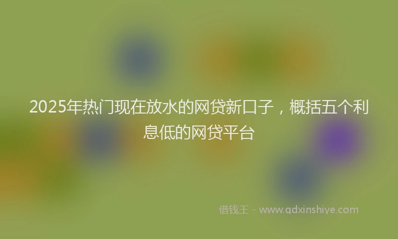 2025年热门现在放水的网贷新口子，概括五个利息低的网贷平台