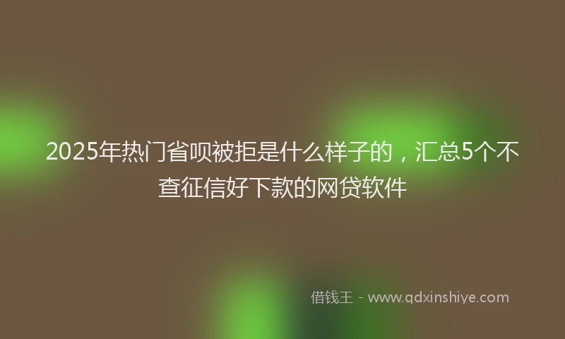 2025年热门省呗被拒是什么样子的，汇总5个不查征信好下款的网贷软件