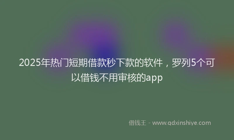 2025年热门短期借款秒下款的软件，罗列5个可以借钱不用审核的app