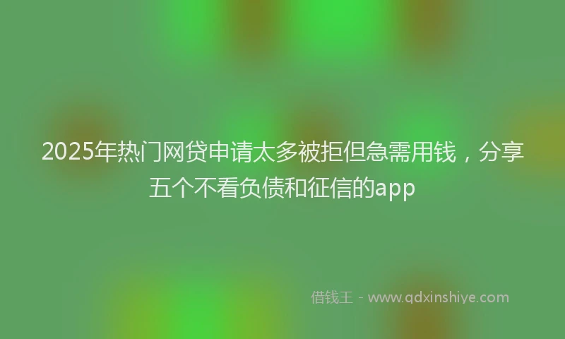 2025年热门网贷申请太多被拒但急需用钱，分享五个不看负债和征信的app