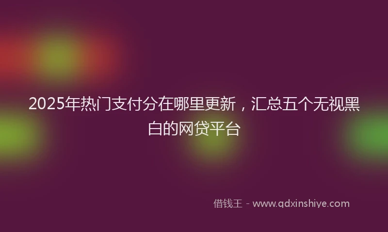 2025年热门支付分在哪里更新，汇总五个无视黑白的网贷平台