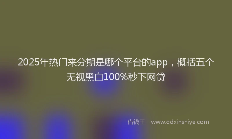 2025年热门来分期是哪个平台的app，概括五个无视黑白100%秒下网贷