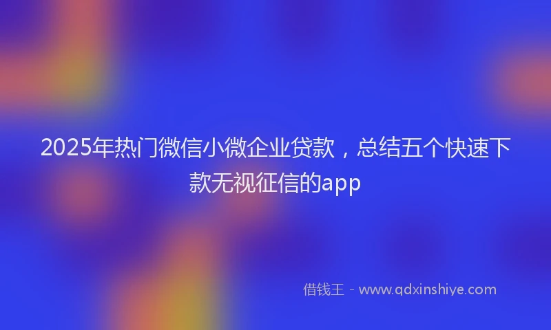 2025年热门微信小微企业贷款，总结五个快速下款无视征信的app