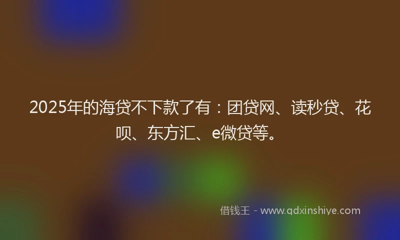 2025年的海贷不下款了有：团贷网、读秒贷、花呗、东方汇、e微贷等。