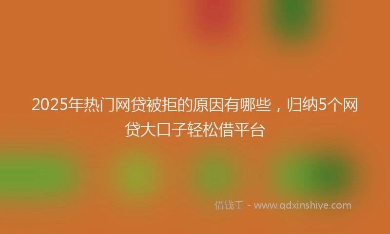 2025年热门网贷被拒的原因有哪些，归纳5个网贷大口子轻松借平台