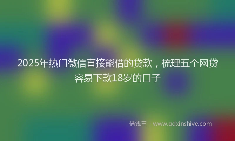 2025年热门微信直接能借的贷款，梳理五个网贷容易下款18岁的口子