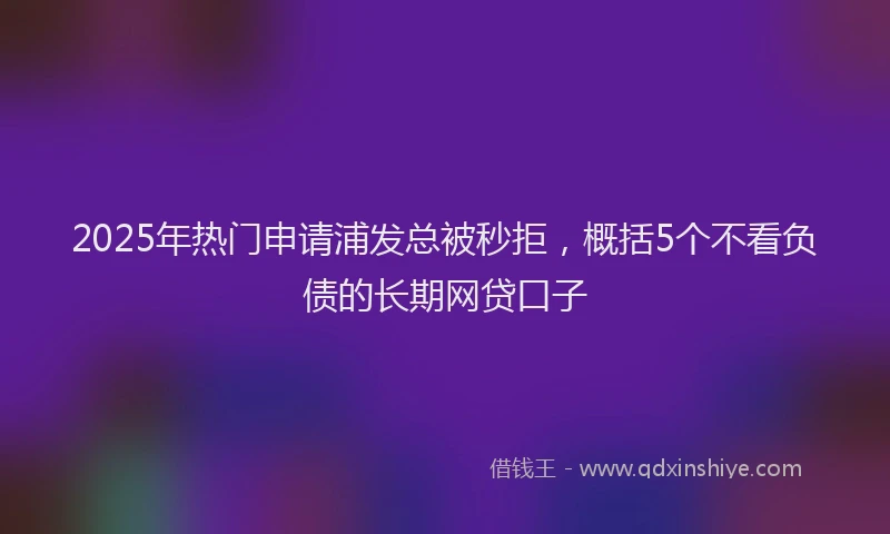 2025年热门申请浦发总被秒拒，概括5个不看负债的长期网贷口子